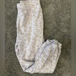 Lazy Pants / large purple and leopard print sweat pants